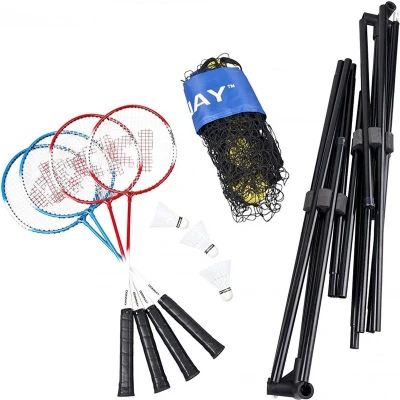 Afbeelding van Donnay badmintonset 9 delig Inclusief net 4 rackets shuttles