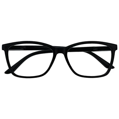 Afbeelding van The Reading Glasses Company Zwarte lezers grote designer stijl heren veerscharnieren R51 1 +1,50