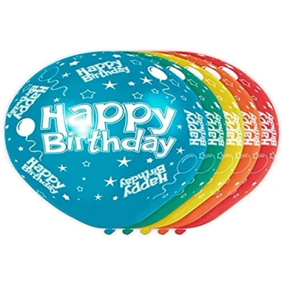 Afbeelding van Folat ballonnen Happy Birthday 30 cm latex 5 stuks