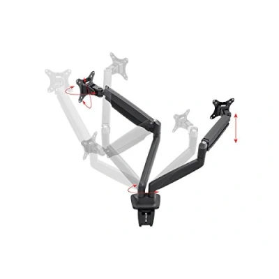 Afbeelding van Monoprice 115525 Dubbele monitor verstelbare gasveer bureausteun (15 tot 34 inch)
