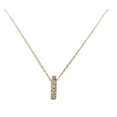 Afbeelding van Gouden ketting met I zirkonia hanger