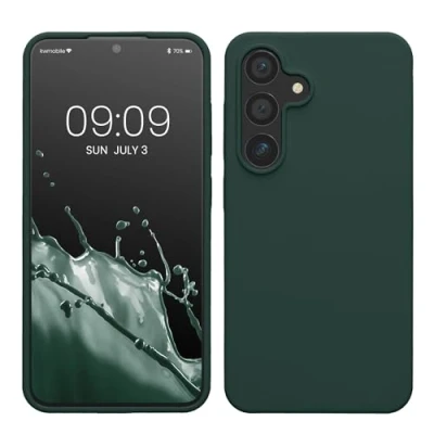 Afbeelding van kwmobile telefoonhoesje compatibel met Samsung Galaxy S24 hoesje Zachte case voor smartphone Back cover in mosgroen