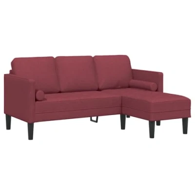 Afbeelding van vidaXL L vormige Bank Bordeauxrood Massief Beukenhout 173 x 131 67 cm