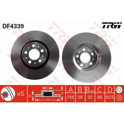 Afbeelding van Trw Remschijf DF4339