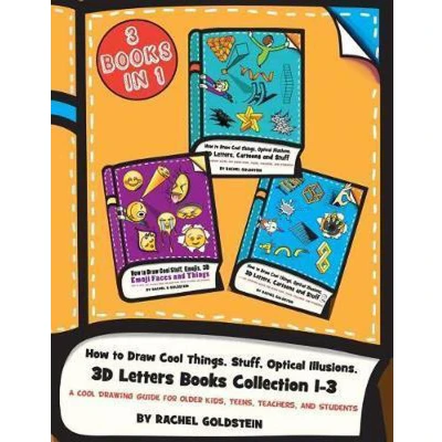 Afbeelding van How to Draw Cool Things, Stuff, Optical Illusions, 3D Letters Books Collection 1 3: A Drawing Guide for Older Kids, Teens, Teachers, and Students