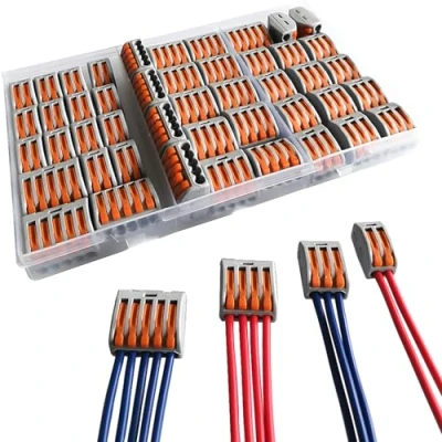 Afbeelding van Elektrische verbindingsset, automatische aansluitklemmen, snelle kabelverbinder, compacte kabelconnector, 14 stuks met 2 ingangen, 3 10 4 8 5