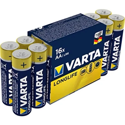 Afbeelding van Varta Longlife 4106101316 Alkaline batterij Mignon AA LR06, 16 stuks voordeelverpakking ontwerp kan variëren