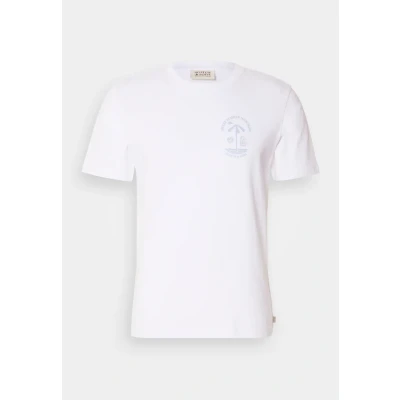 Afbeelding van Scotch And Soda Logo T Shirt Wit maat S Heren Casual Shirts met Regular fit Pasvorm Duurzaam