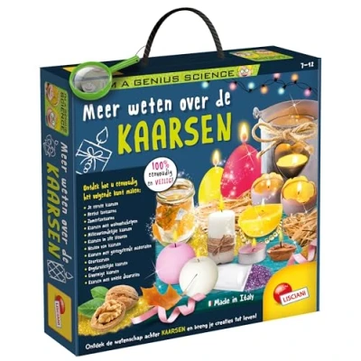 Afbeelding van LISCIANI Ik ben een Genie Het Kaarsenatelier Wetenschappelijke en Creatieve Ervaringskit voor Kinderen vanaf 8 jaar Maken van Kleurrijke Kaarsen, Lantaarns Gemaakt in Italië