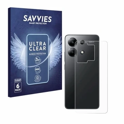 Afbeelding van Savvies Screenprotector voor Xiaomi Redmi Note 13 4G (Achterkant) Folie Beschermfolie transparant (6 Stuks)