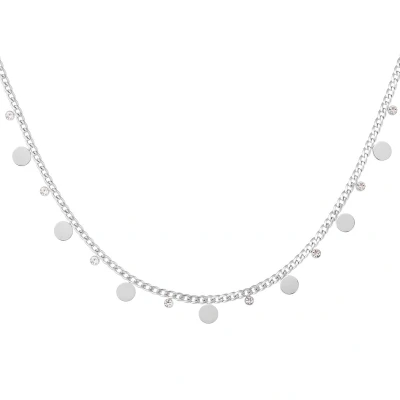 Afbeelding van Bijoutheek Collier Discs en witte stenen zilver