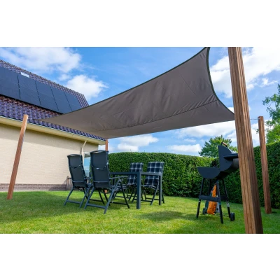 Afbeelding van Schaduwdoek Waterdicht Rechthoek 4x5m 160gr/m2 Grijs Per Stuk