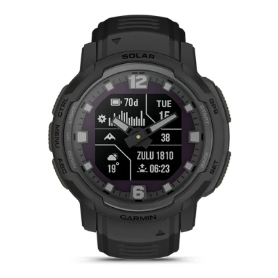 Afbeelding van Garmin heren Instinct Crossover Tactical Solar smartwatch 010 02730 00 in de kleur Zwart