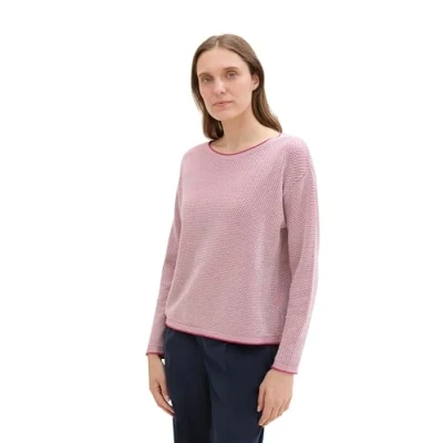 Afbeelding van TOM Tailor Trui, Dames, Maat: 44, Pink bubble structure
