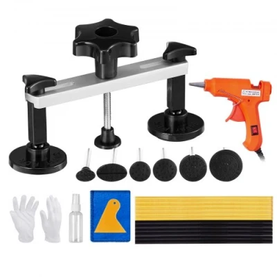 Afbeelding van VEVOR 25 delige Bridge Dent Puller Repair Kit Bevat 6 Tabs &amp; 12 Hot Glue Sticks Aluminium Removal Tool Uitdeuken voor auto&#039;s Koelkasten Etc.