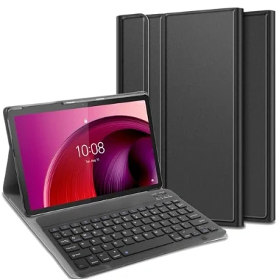 Afbeelding van Cazy Hoes met Toetsenbord QWERTY geschikt voor Lenovo Tab M10 5G Zwart