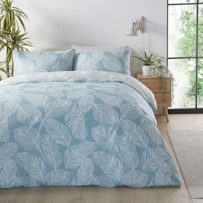 Afbeelding van Fusion Matteo Omkeerbare dekbedovertrekset Kingsize bed in Duck Egg
