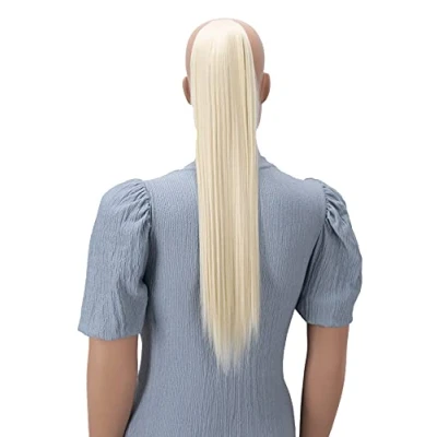 Afbeelding van CAISHA 60cm Haarstukje Vlecht Paardenstaart Haarextensies Glad Platinablond HC29