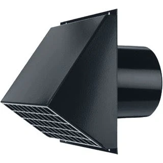 Afbeelding van Nedco WTW geveldoorvoer alum. Ø 150 mm m/grofmazig gaas zwart