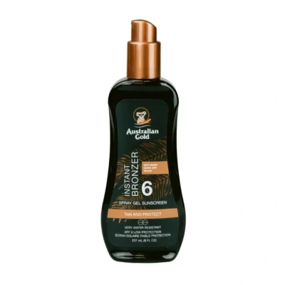 Afbeelding van Australian Gold Zonnebrand SPF 6 Spray Gel met bronzer Zonnebrandcrème 237 ml Zonnespray