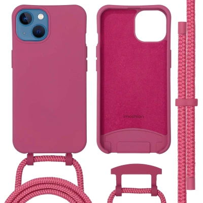 Afbeelding van Apple iPhone 13 MagSafe Hoesje Siliconen en TPU (zacht) imoshion Softcase/Koordhoesje/Backcover Rood Telefoonhoesje Black Friday Deals