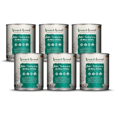Afbeelding van Venandi Premium Dierenvoer voor katten, rundvlees, alleen eiwitbron, paté, graanvrij en in natuurlijke staat, 6 stuks (6 x 800 g)