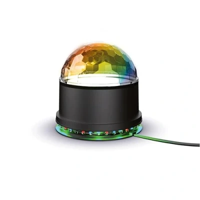 Afbeelding van R MUSIC ATRO M, discobal, 180 graden draaibaar, podiumlicht met willekeurige projectie van bollen en ringen, RGB led effect, wandbevestiging schroeven, voor feest, DJ, bar, club