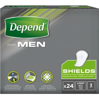 Afbeelding van 6x Depend for Men Shields 24 stuks