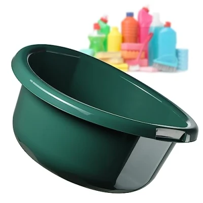 Afbeelding van KADAX Kunststof kom, afwasbak in verschillende maten en kleuren, robuuste wasbak, universele spoelbak voor badkamer, wasruimte (20 l, groen)