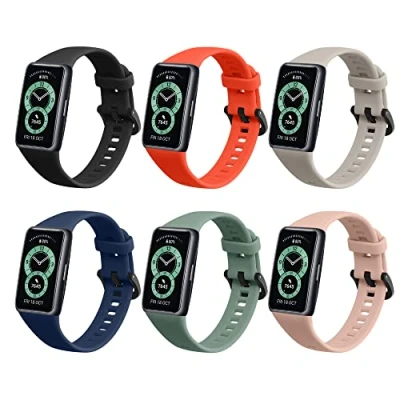 Afbeelding van kwmobile 6x armband geschikt voor Huawei Band 6 &amp; Pro / Honor 7 Verstelbaar 14 22 cm Bandjes fitnesstracker in meerkleurig
