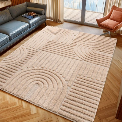 Afbeelding van Japandi ART Vloerkleed Boho Scandinavisch Laagpolig Effen Oud Roze Rechthoek Polypropyleen 160x230 cm