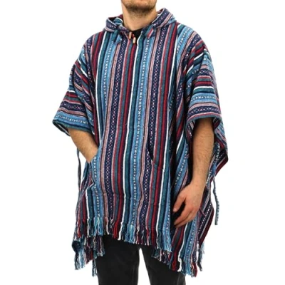 Afbeelding van LOUDelephant Geborstelde katoenen poncho met capuchon, Lila hemel, One size