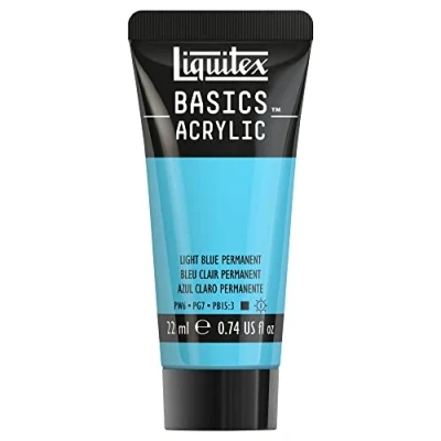 Afbeelding van Liquitex 8870464​ Basics acrylverf Light Blue Permanent, 22 ml tube, lichtecht, waterbestendig, voor het schilderen en decoreren van hout, metaal, keramiek, kunststof, canvas