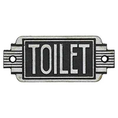 Afbeelding van AB Tools Art Deco Toilet Teken Gietijzeren Plaque Deur Muur Cafe Winkel Pub Hotel Bar Loo