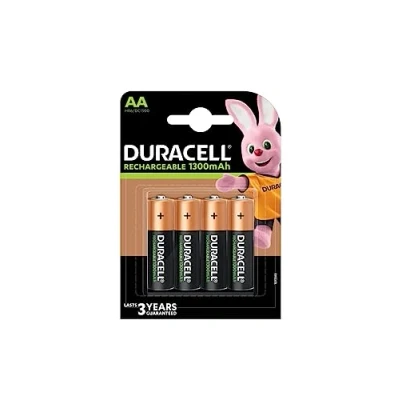 Afbeelding van 4 x Duracell AA batterijen, oplaadbaar, 1300 mAh (1 blister met batterijen), oplaadbare batterijen (HR6/DC1500)