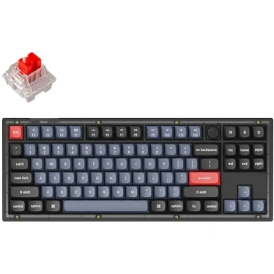 Afbeelding van Keychron V3 QMK/VIA Mechanisch toetsenbord met knob, Hot Swappable, 80% Layout, Custom Programmable Macro, 1000 Hz, K Pro Red Switch, verlicht RGB, PBT Keycaps voor Mac Windows