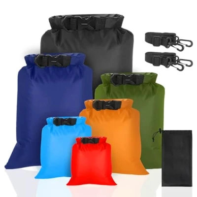 Afbeelding van VFANDV waterdichte opbergzakken, 6 stuks, 1,5/2,5/3/3,5/5/8 l, zak, lichtgewicht droogzak, pakzak, waterdicht, watersport, wandelen, kamperen, Meerkleurig, Droogzak