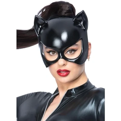 Afbeelding van Smiffys Koorts Zwarte Kat Oogmasker op Elastische, Fancy Dress, Dress Up Maskers