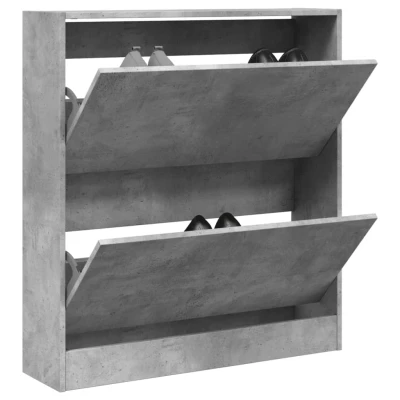 Afbeelding van Schoenenkast 80x21x87,5 cm bewerkt hout betongrijs