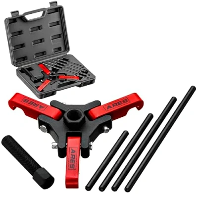 Afbeelding van ARES 71002 Harmonische Balancer Puller Set Verwijder demper katrollen in strakke motorcompartimenten zonder de radiator te verwijderen Inclusief opbergkoffer