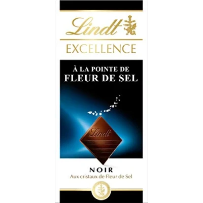 Afbeelding van Lindt Excellence Noir met zoutbloempunt, 100 g