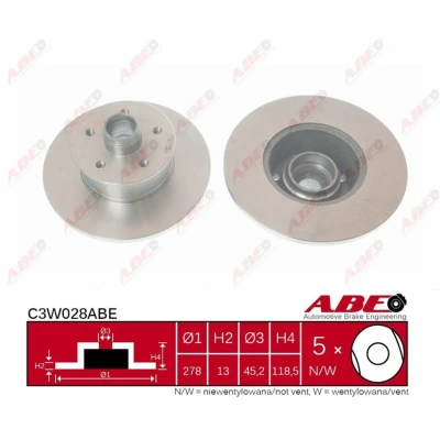 Afbeelding van ABE Remschijven C3W028ABE