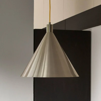 Afbeelding van Hubsch Hanglamp metaal nickel/geel