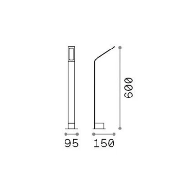 Afbeelding van Ideallux Ideal Lux LED tuinpadverlichting zwart 3.000 K hoogte 60 cm aluminium