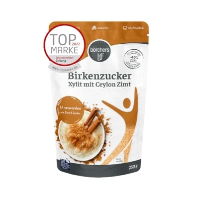 Afbeelding van borchers Birkensuiker 100% xylit met ceylon kaneel suikervrij tandvriendelijk minder calorieën 250 g
