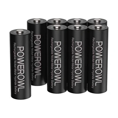 Afbeelding van Powerowl 2800 mAh AA batterij, oplaadbare lage zelfontlading, 1200 cycli, Ni MH batterijen, 1,2 V, oplaadbaar (8 stuks)