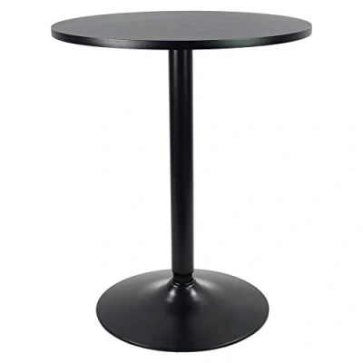 Afbeelding van KKTONER Ronde hoge tafel Bistrotafel met een hoogte van 73cm, Bar Zijtafel zwart