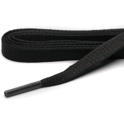 Afbeelding van Schoenveters wax zwart plat dikte 7 mm 120 cm