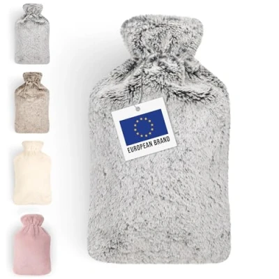 Afbeelding van Blumtal Kruik Warmwaterkruik met Super Zachte Imitatie Bont hoes 1.8 liter Grijs