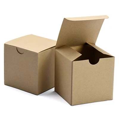 Afbeelding van Schakelaar Geschenkdozen 50Pc 4x4x4 Inch, Kraft Paper Present Boxen met Deksels voor Crafting, Cupcake, Karton Bruidsmeisje Voorsteldozen, Wit Bruiloft Gunst, Geschenken Sieraden